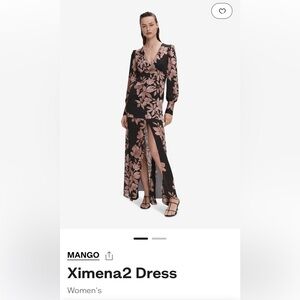 Mango Ximena2 Dress black and copper floral Sz8 never worn